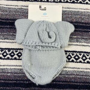 New NWT Cloud Island Baby Knit Sweater Animal Elephant Hat Beanie Diaper Cover